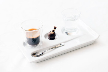 espresso with chocolate sweet