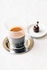 espresso with chocolate sweet
