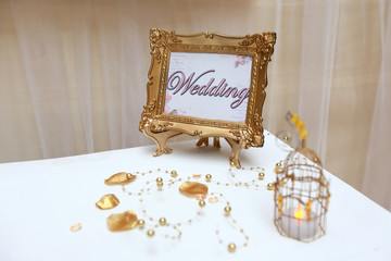 Golden wedding frame