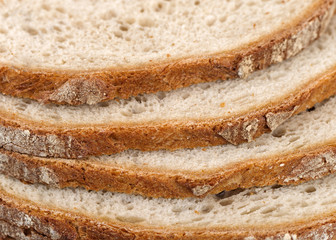 Close up of sliced bread.