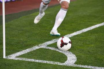 Soccer player and ball