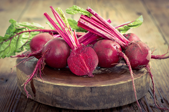 Beetroots on the wooden table