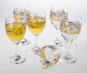 Orange juice in jar. on white background