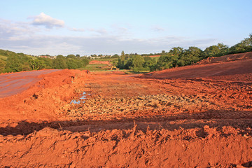 Naklejka premium Road construction site