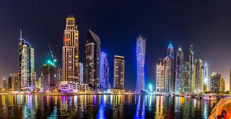 Türaufkleber Dubai Stadtbild der Dubai Marina, Vereinigte Arabische Emirate