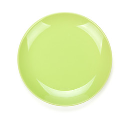 Empty green plate