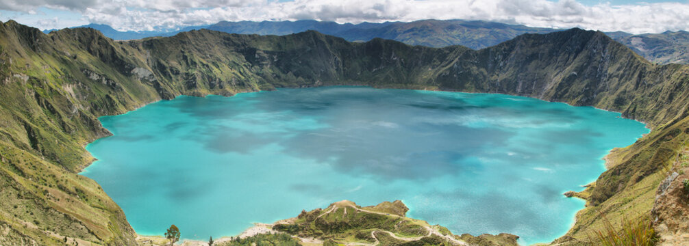 Amazing view of  lake of the Quilotoa caldera