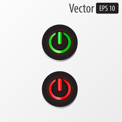 Vector power sphere buttons isolated