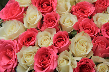 Bridal arrangement in pink and white