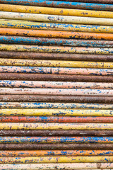 Stock of steel scaffolding