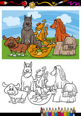 funny dogs cartoon coloring book