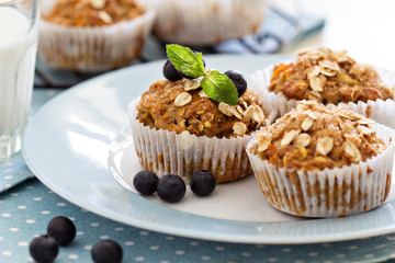 Vegan banana carrot muffins