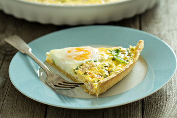 Quiche with ham and eggs