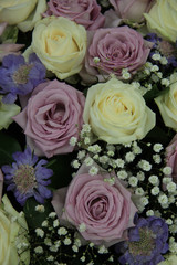 Purple and white wedding roses