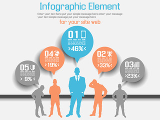 BUSINESSMAN MODERN INFOGRAPHIC ORANGE