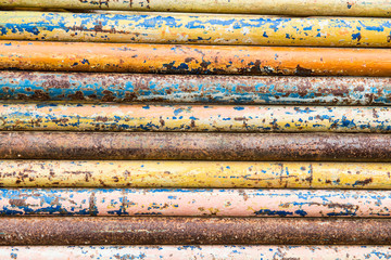Stock of steel scaffolding