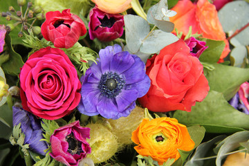 Wildflower arrangement in bright colors