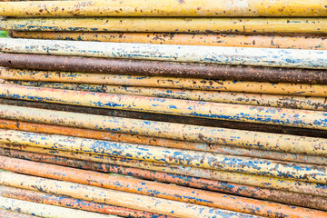 Stock of steel scaffolding