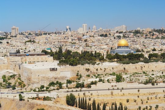 View from mount of olives to Jerusalem, Israel