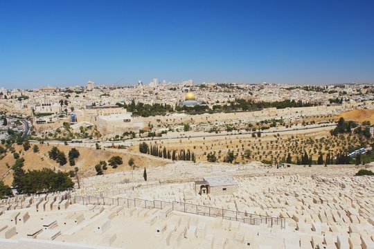 View from mount of olives to Jerusalem, Israel