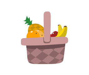 Cesta de frutas cartoon
