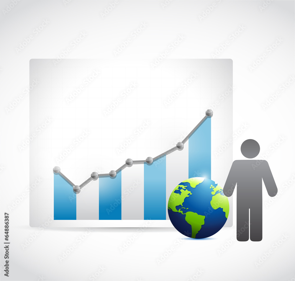 Wall mural business graph concept illustration design