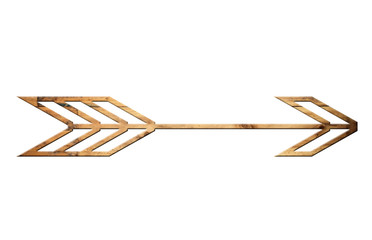 Directional arrow made of old wood surface.