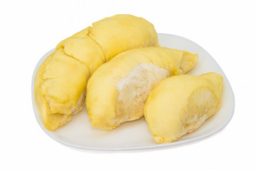 Ripe Durian ready to eat isolated on white background