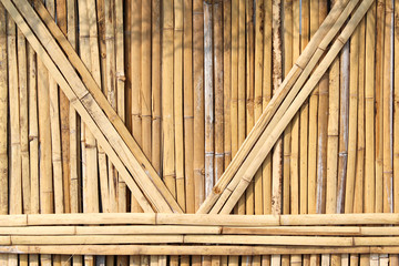 Dried bamboo wall textured background.