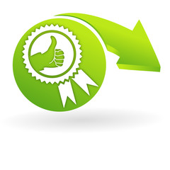 médaille satisfaction sur web symbole vert