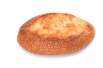 Mini french baguettes on white background