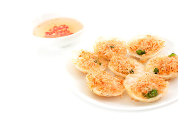 Vietnamese mini fried rice pancakes, banh khot