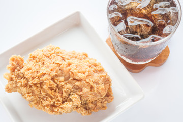 Easy meal set of chicken fried and cola