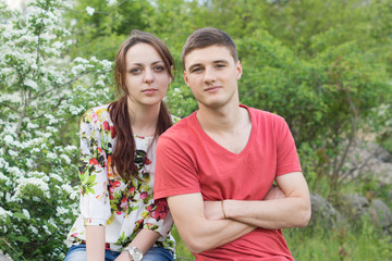 Attractive young couple on a spring date