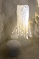 Icicles in the snow cave