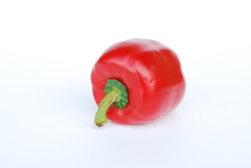 Sweet pepper yellow green red on white isolated