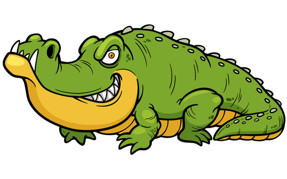 Vector illustration of Cartoon crocodile