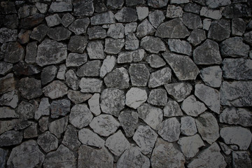 dark color of stone wall texture.