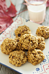 Pumpkin oat cookies on a plate
