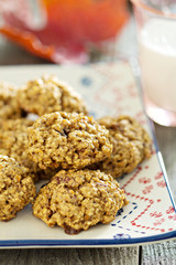 Pumpkin oat cookies on a plate