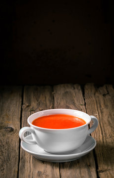 Bowl of delicious hot tomato soup