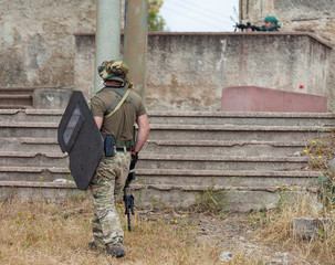 environment with military weapons