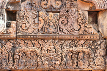 carvings in angkor thom cambodia