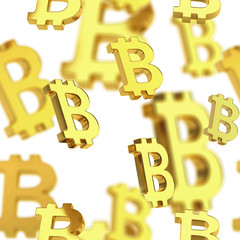 Seamless background made of bitcoin signs