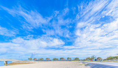 Tropical beach and blue sky of Okinawa