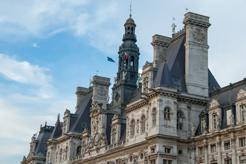 Fototapeta na wymiar Hotel de Ville, the ancient City Hall of Paris