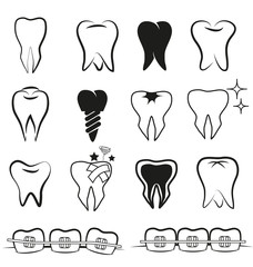 Vector set of teeth