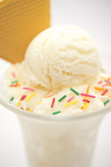 Vanilla ice cream cup