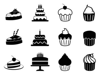 cake icons set