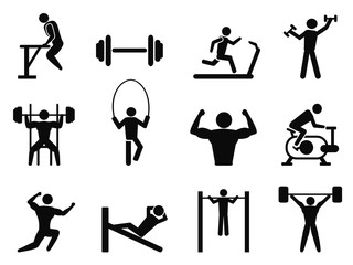 Gymnasium and Body Building icons